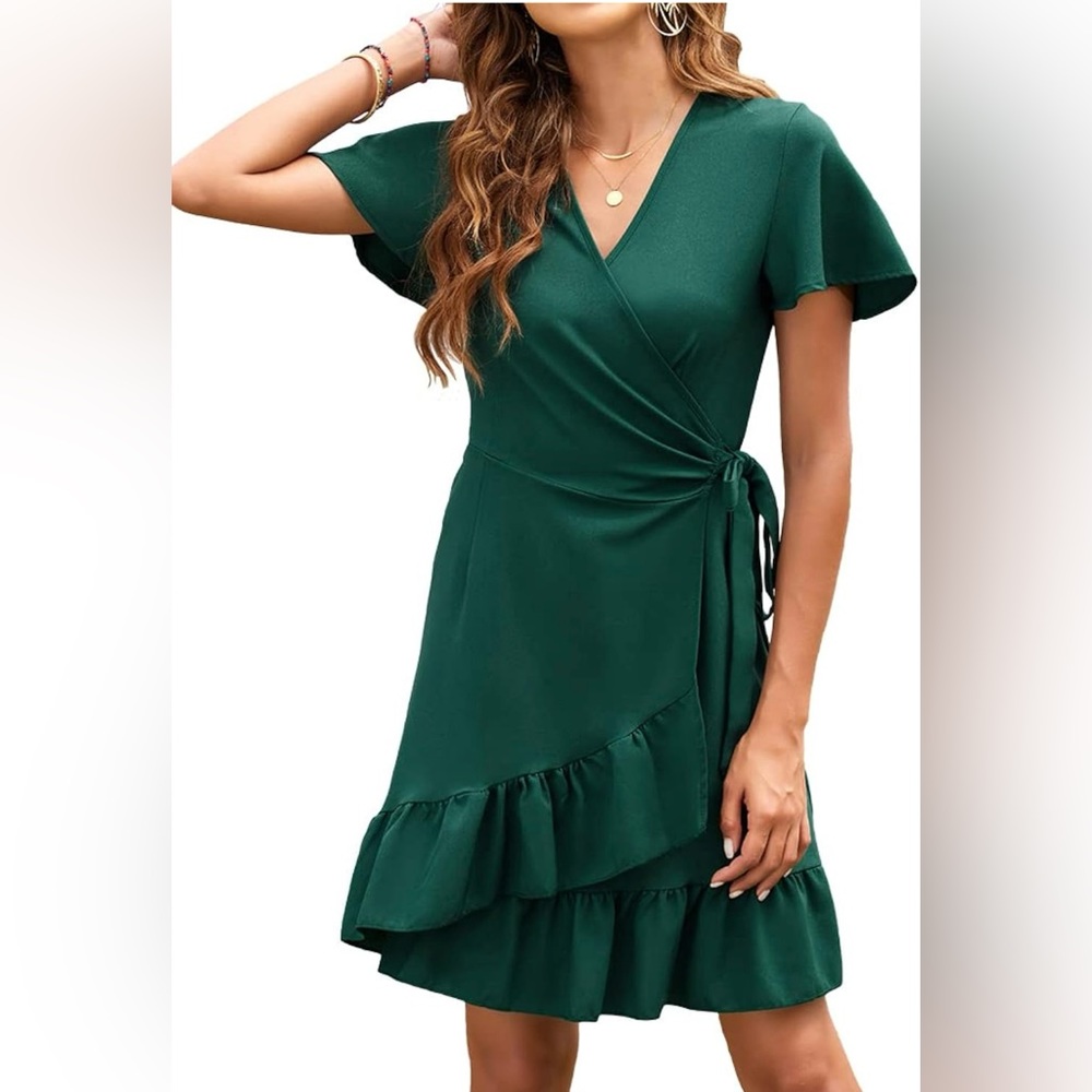 Forrest Green Wrap Dress size Large worn once